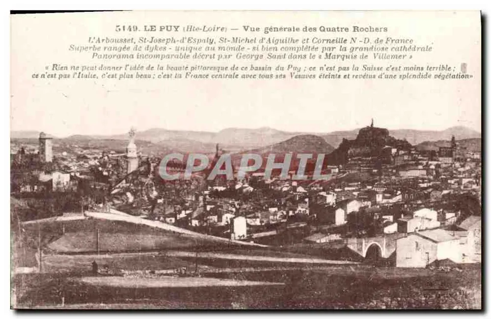 Le Puy (Haute-Loire) — Allgemeiner Blick auf die Vier Felsen — Éditions d'Art Mangeril-Briand - Vorderseite