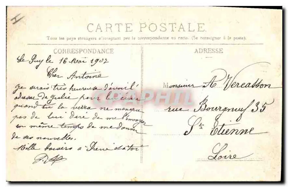 Le Puy-en-Velay (Haute-Loire) — Museum Crozatier — L'Hirondelle de Paris, n°474 - Rückseite