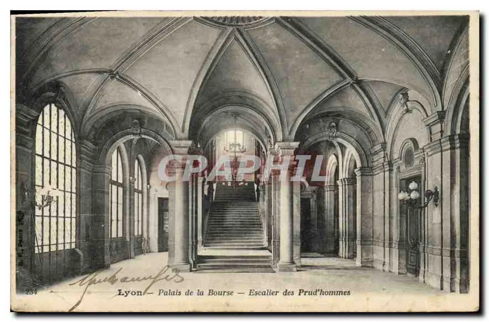 Lyon — Palais de la Bourse — Escalier des Prud'hommes — éditeur Aubin & Cie, n° 284 - Recto