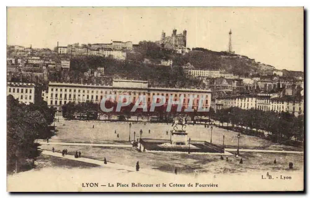 LYON — La Place Bellecour und der Coteau de Fourvière — L.B. - Lyon - Vorderseite