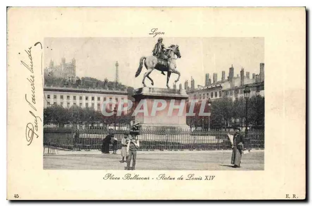 Place Bellecour - Statue von Ludwig XIV — Lyon — E.R. n°45 - Vorderseite