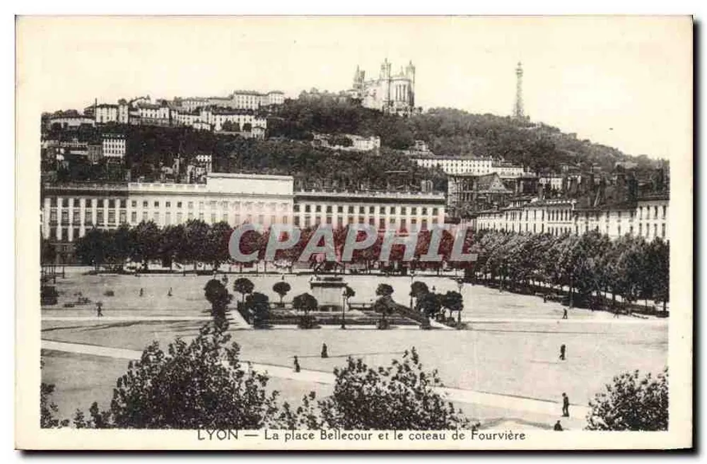 LYON — Place Bellecour und der Fourvière-Hügel - Vorderseite