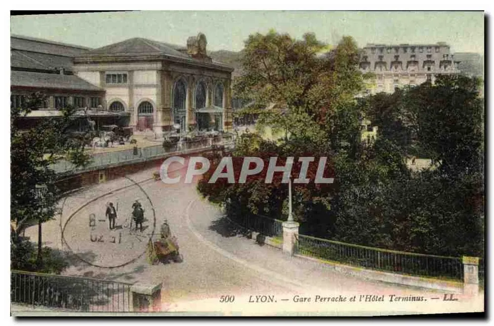 LYON — Stazione Perrache e l'Hotel Terminus — LL - Recto
