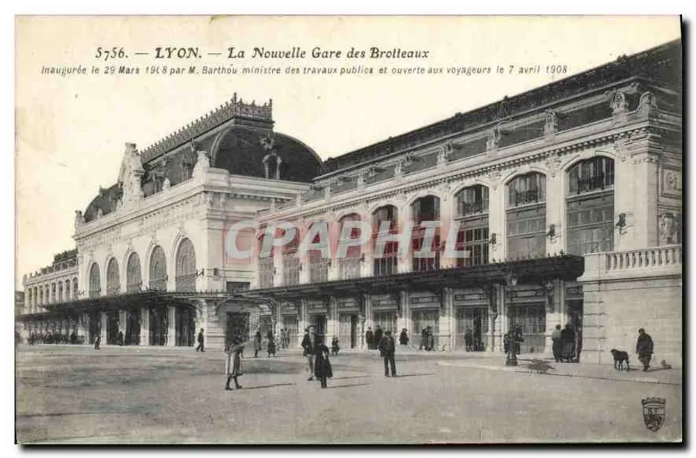 LYON — Die neue Brotteaux-Gare — Antike Ansichtskarte n°5756 - Vorderseite