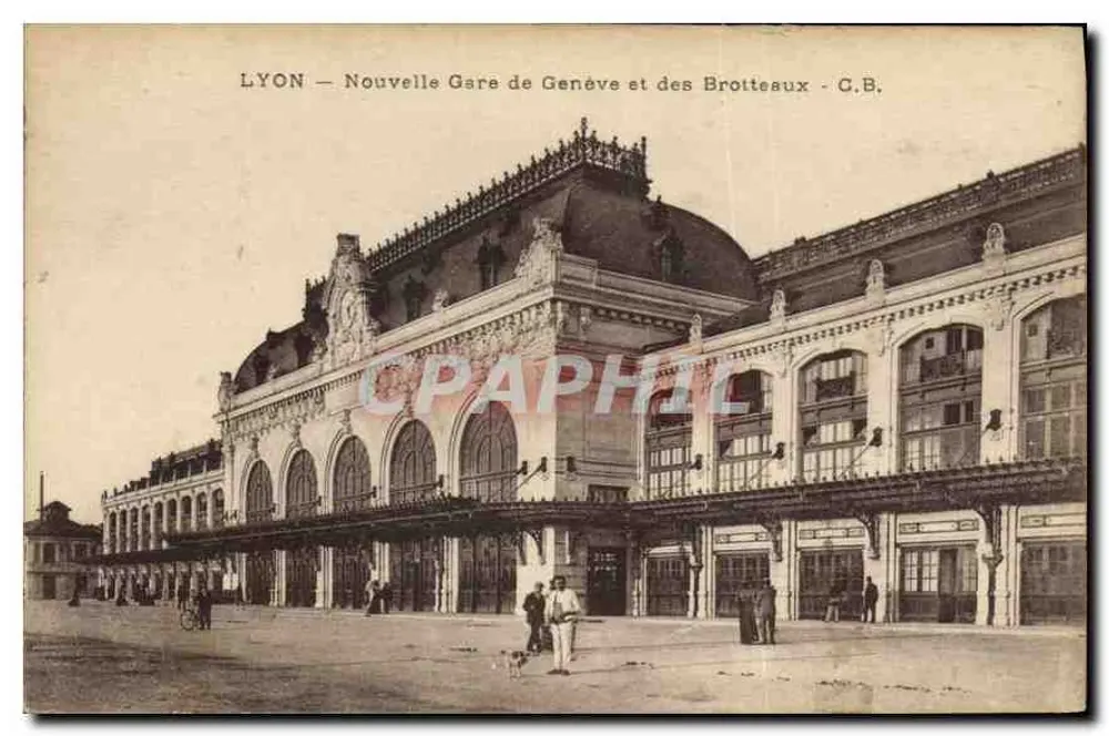 LYON — Neue Genfer Station und Brotteaux-Station — G.B. - Vorderseite