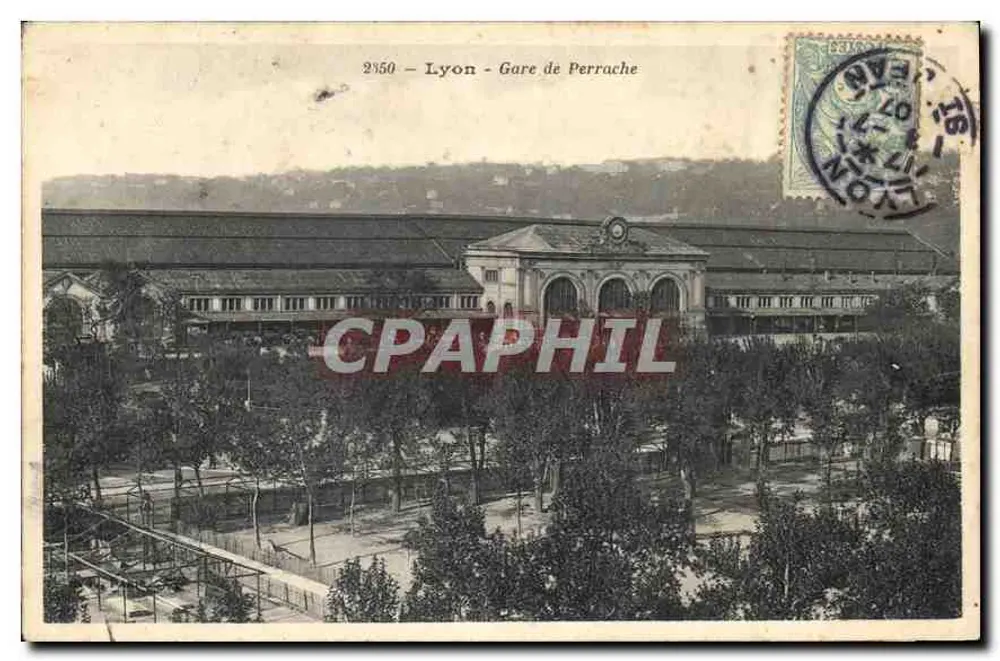 Lyon - Estação de Perrache — vista panorâmica — editor desconhecido, n° 2%50 - Frente