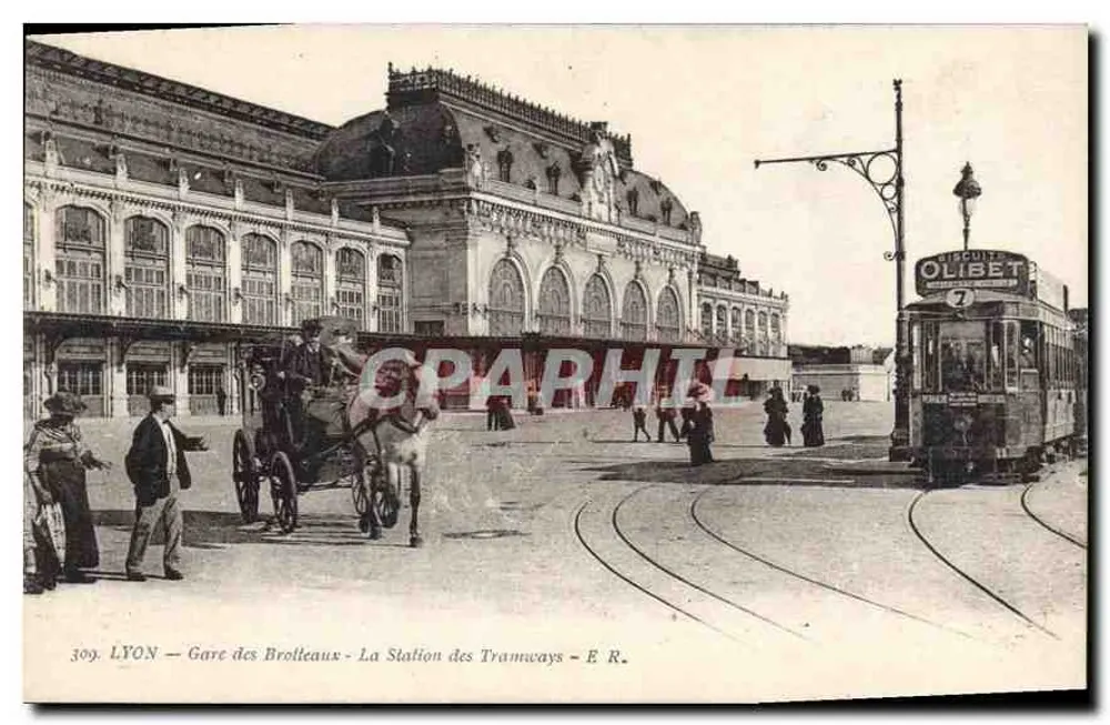 LYON — Gare des Brotteaux — Die Tramway-Station — E. R. - Vorderseite