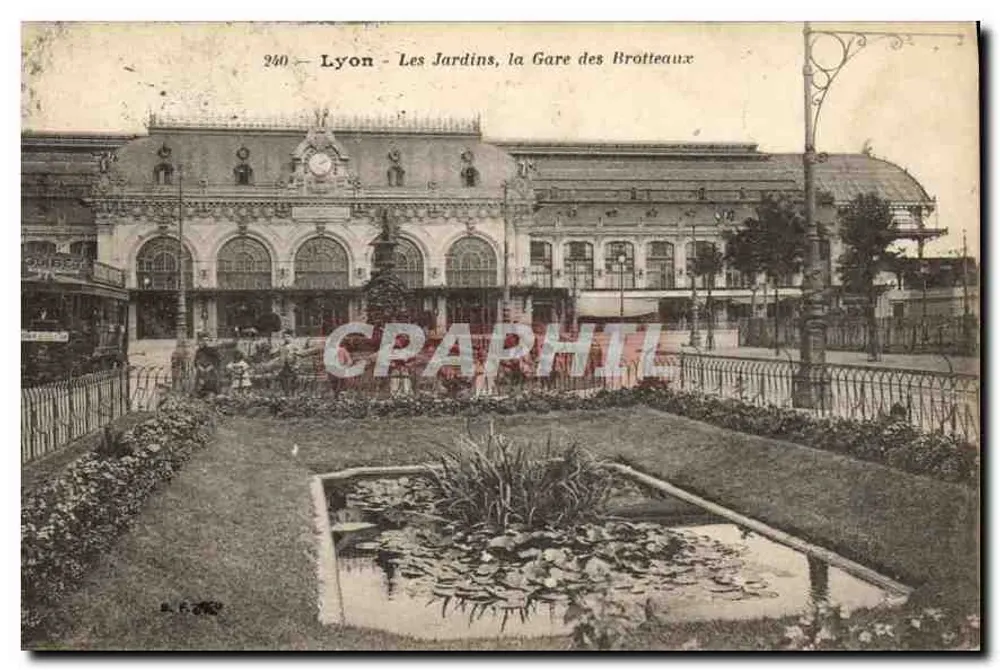 Lyon - Die Gärten, die Brotteaux-Bahnhof — Verleger A. F. 240 - Vorderseite