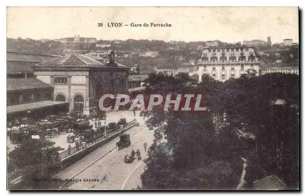 LYON — Estação de Perrache — Bairro, editora, modalidade depositada - Frente
