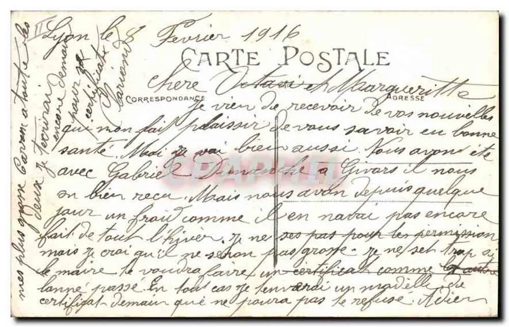 LYON — Estação de Perrache — Bairro, editora, modalidade depositada - Verso