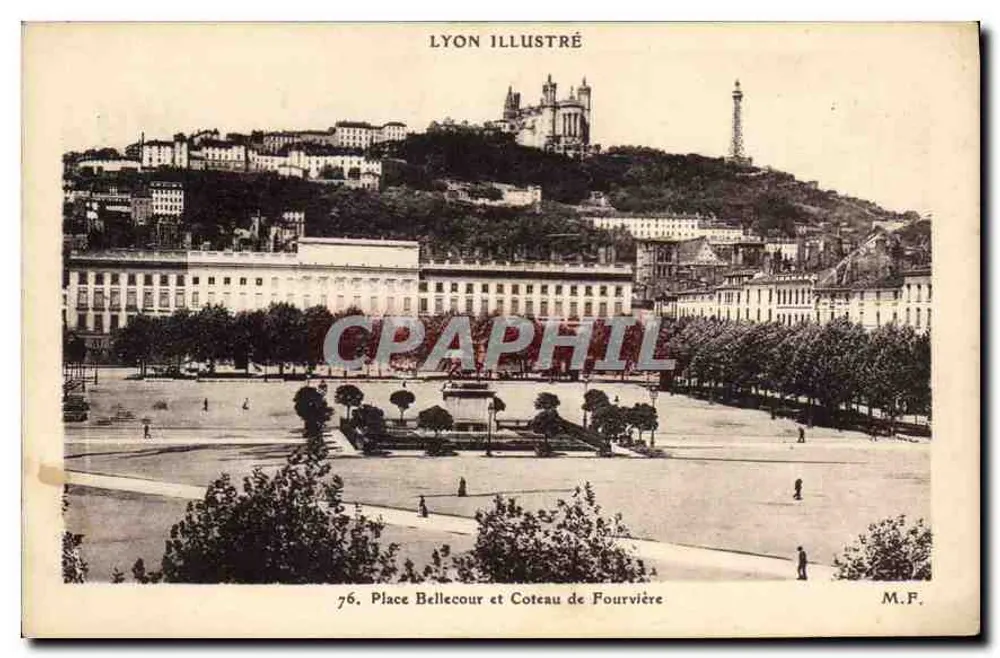 Place Bellecour und Coteau de Fourvière — Lyon — Lyon Illustré, n°76 - Vorderseite