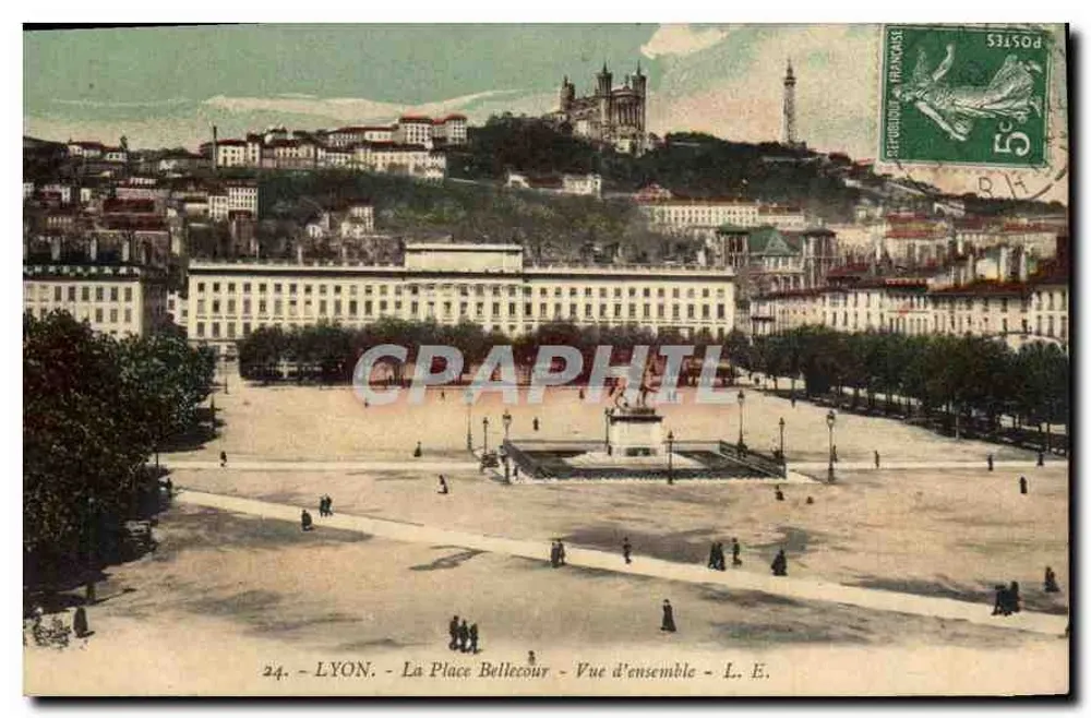 LYON - De Place Bellecour - Algemene uitzicht - L. É. - Voorkant