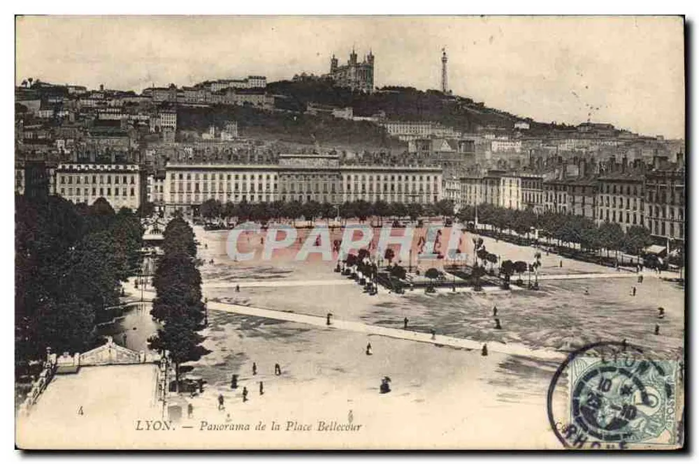LYON — Panorama della Place Bellecour — n°4 - Recto