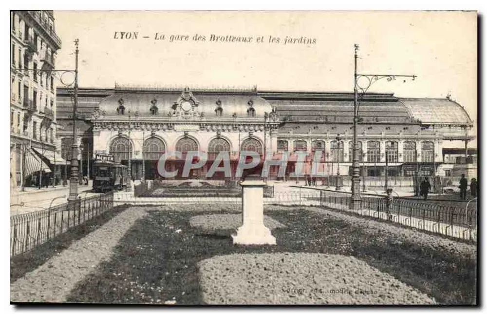 LYON — Die Gare des Brotteaux und die Gärten — Carriger, Verlagsmodell nach - Vorderseite