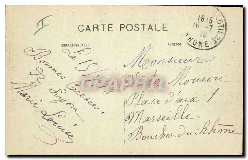 LYON — Die Gare des Brotteaux und die Gärten — Carriger, Verlagsmodell nach - Rückseite