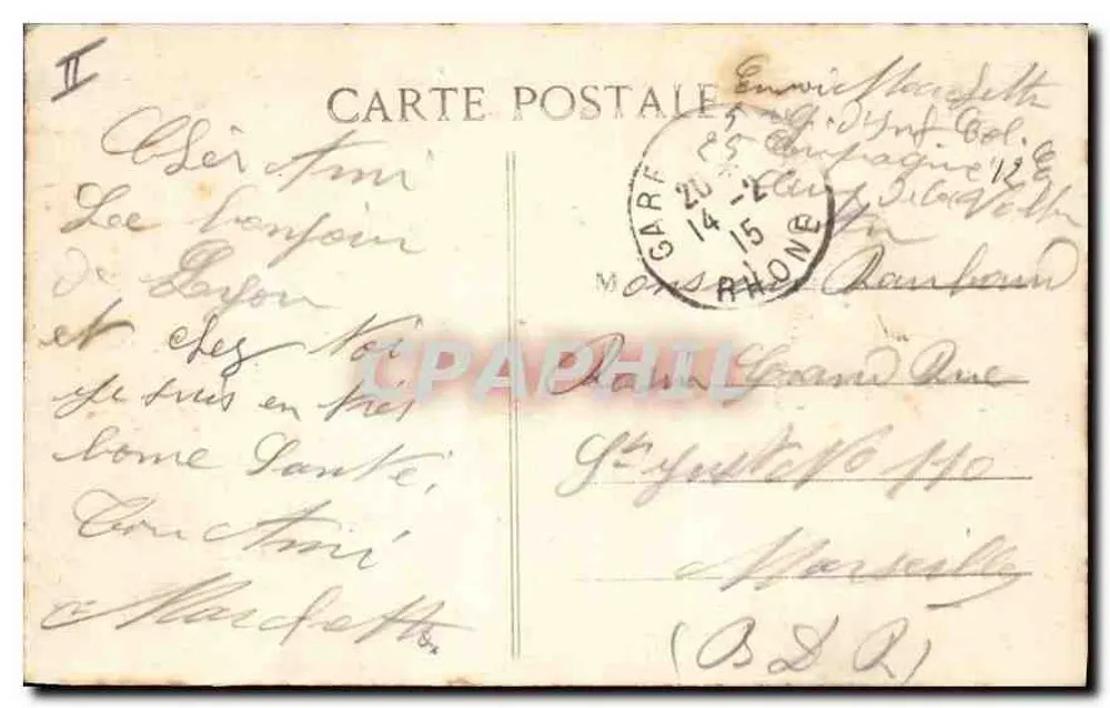 LYON — Bahnhof Brotteaux — Die Gärten und der Buffet — Carrier Édit. - Rückseite