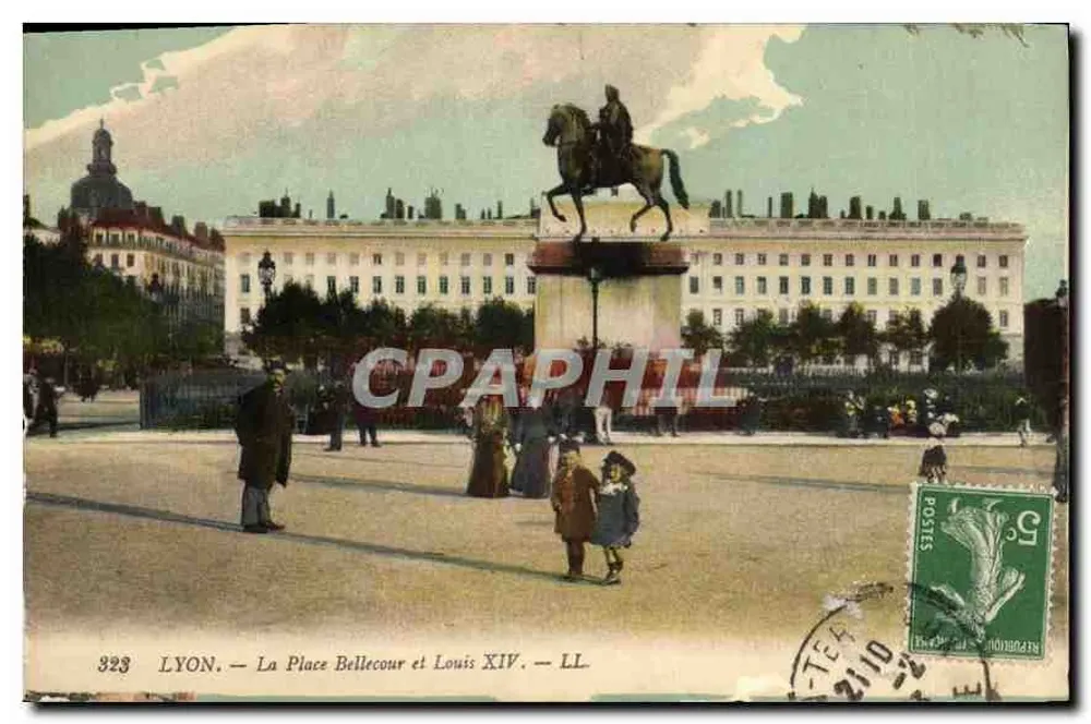 LYON — La Place Bellecour et Louis XIV — LL. — LL. n° 323 - Recto