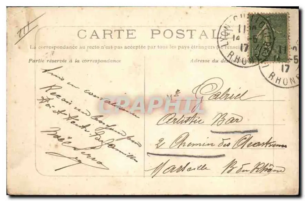 Lyon — Rue de la République — Edição Aux Grandes Galeries Modernes - Verso