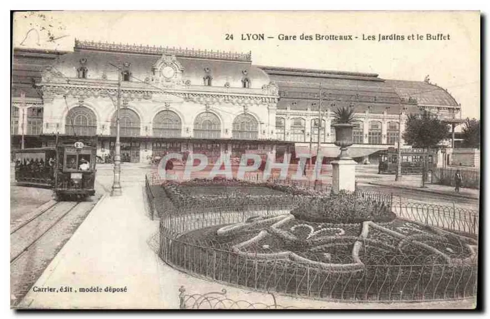 LYON — Bahnhof Brotteaux — Die Gärten und der Buffet — Carrier, Verlag, Modell angemeldet - Vorderseite
