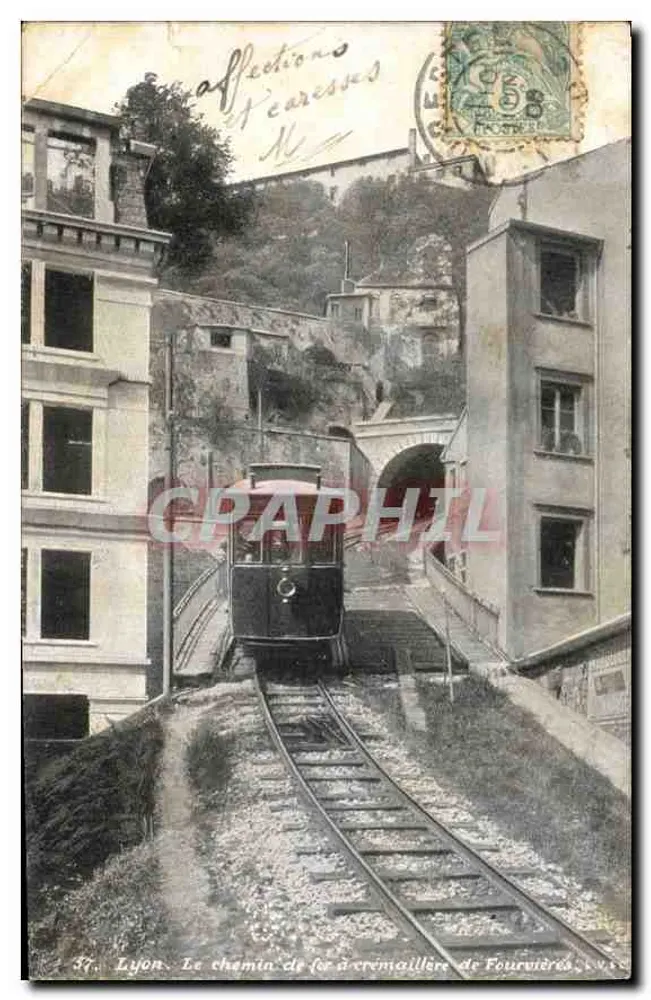 Lyon — Le chemin de fer à crémaillère de Fourvières — éditeur L. T. AQUAPRINTO - Frente