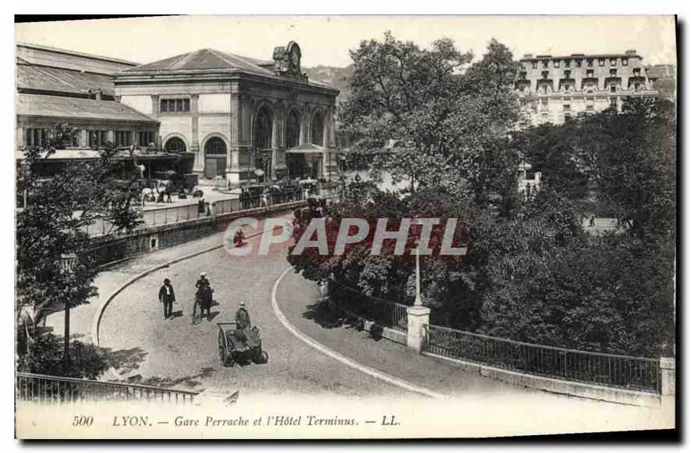 LYON — Bahnhof Perrache und das Hotel Terminus — LL. — n° 500 - Vorderseite