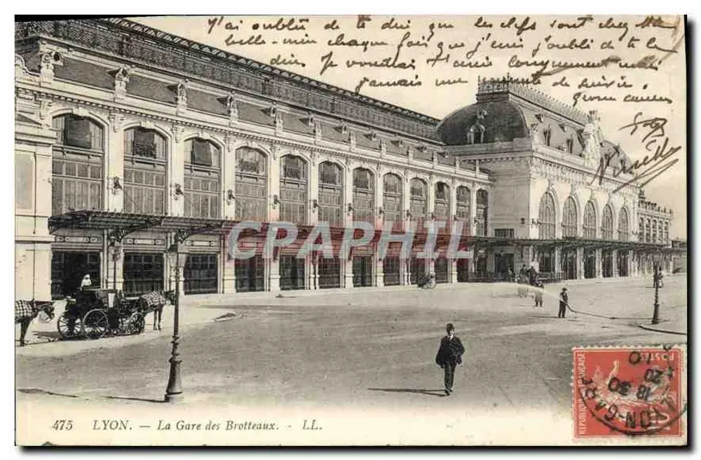LYON. — La Estación de los Brotteaux. — LL. — N° 475 - Anverso