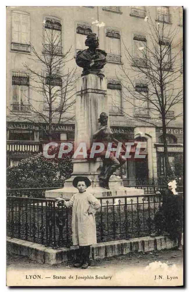 LYON — Estátua de Josephin Soulary — J.N. Lyon - Frente