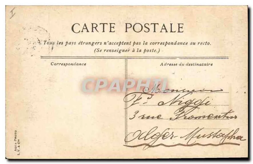 Lyon - A praça Merand - Fonte monumental com estátua central — editor L. V. & Cie, n°35 - Verso