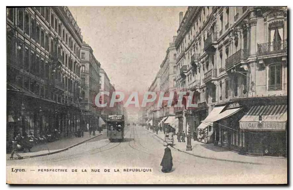 Lyon — Perspectiva da rue de la République - Frente
