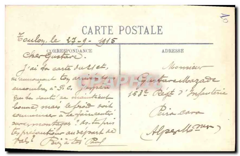Marseille - Fontaine des Danaïdes, por J. Hugues - Verso