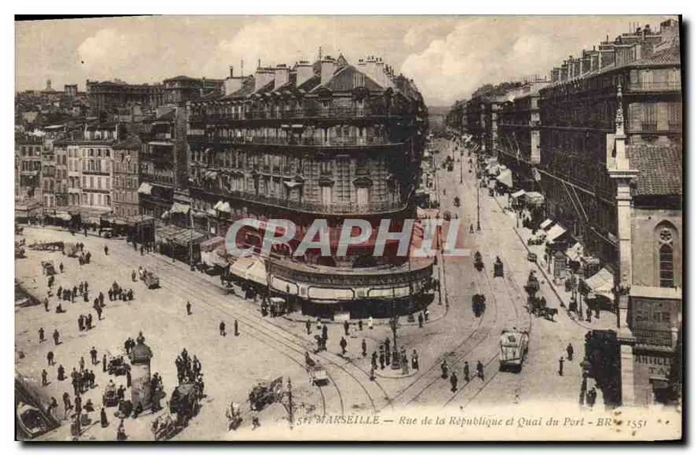 Marseille — Rue de la République und Quai du Port — BR 1551 - Vorderseite