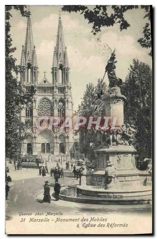 Marseille – Denkmal der Mobiles & Kirche der Reformierten – Guenae fot. Marseille, n°31 - Vorderseite