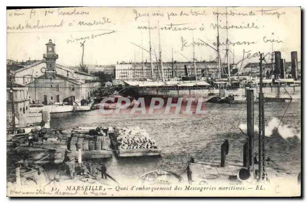 Marseille — Kai der Seepost — EL. n°32 - Vorderseite