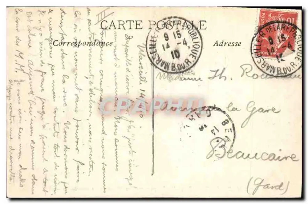 Marseille — Kai der Seepost — EL. n°32 - Rückseite