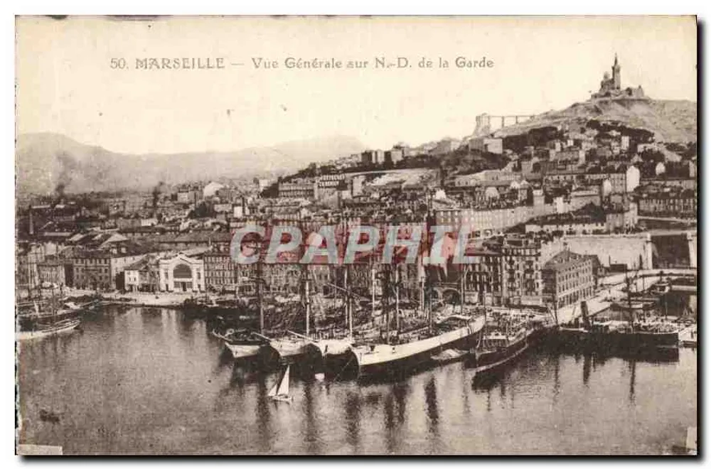 Marseille — Allgemeiner Blick auf N.-D. de la Garde — Verlag: C. P. A. (Nr. 50) - Vorderseite