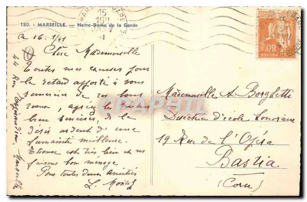 Nossa Senhora da Guarda — Marselha — editor M.D. u. la Garde - Verso