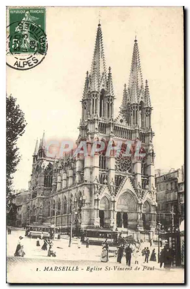 Marseille - Igreja de São Vicente de Paulo — editor não identificado, n° de série 1 - Frente
