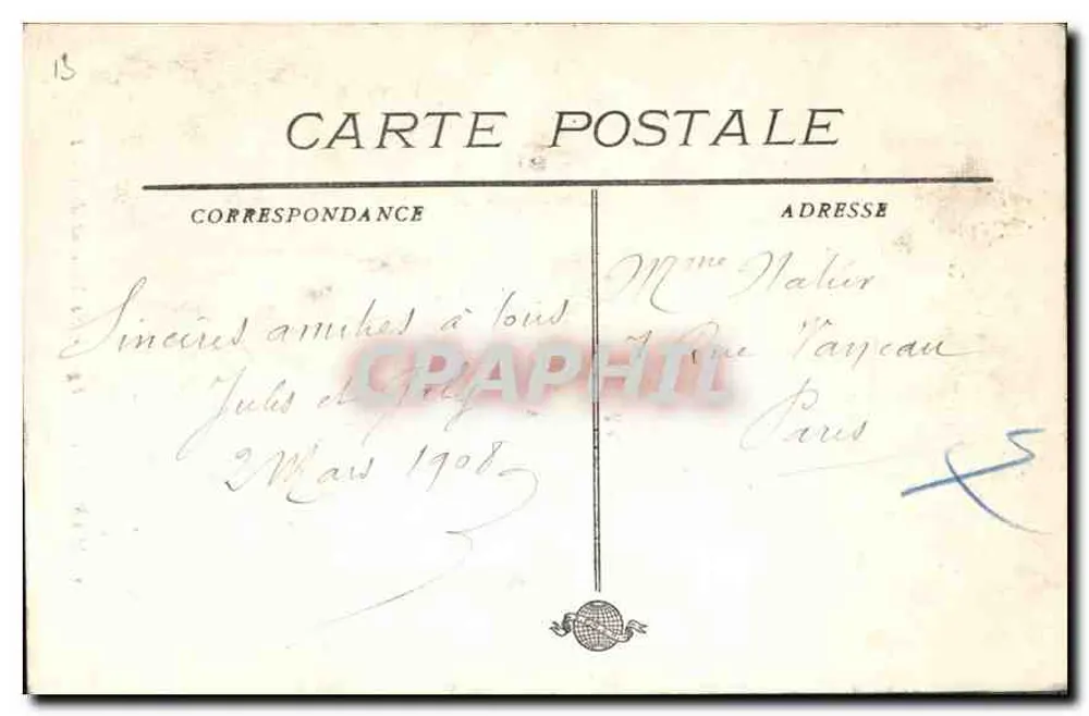 Marseille - Igreja de São Vicente de Paulo — editor não identificado, n° de série 1 - Verso