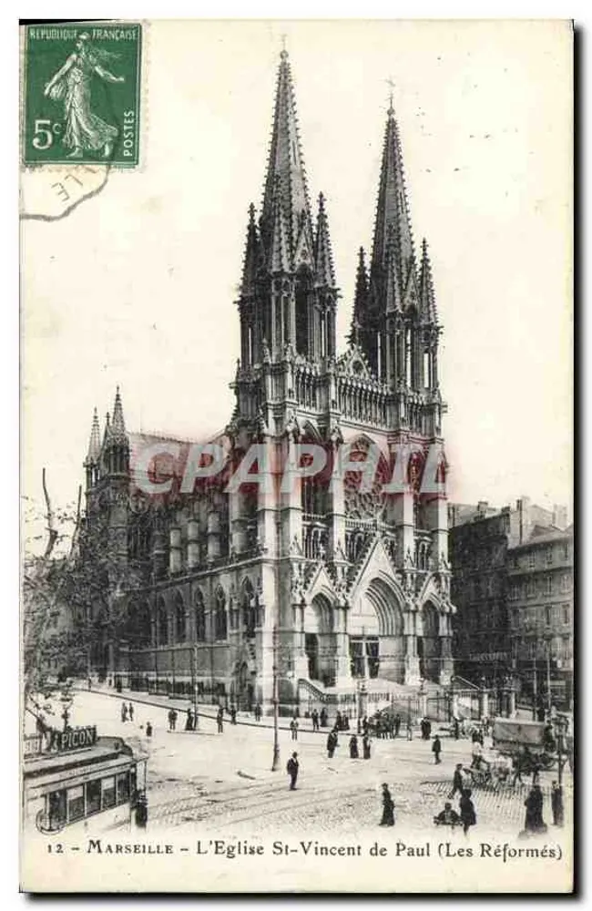 Marseille - Die Kirche St-Vincent-de-Paul (Die Reformierten) — Verlag Picon, Nr. 12 - Vorderseite