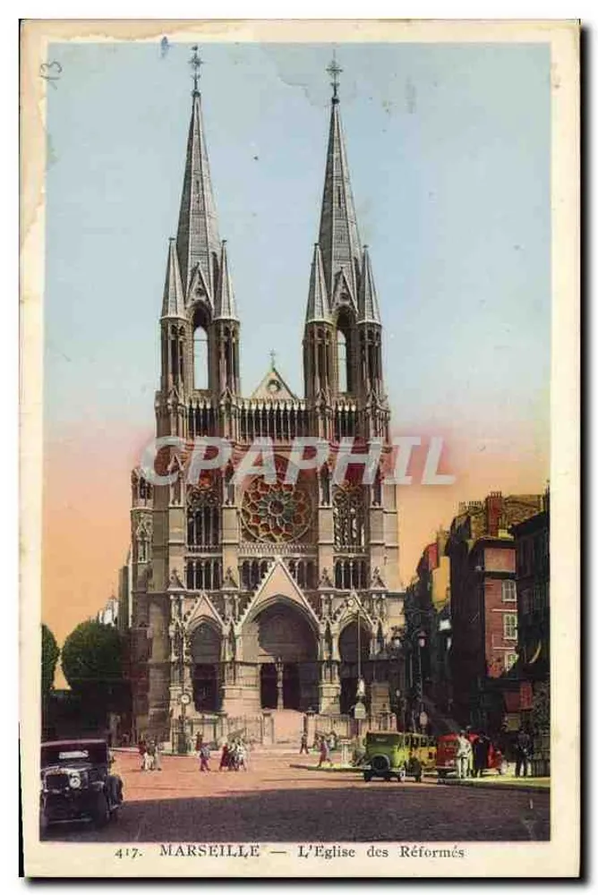Marsella — La Iglesia de los Reformados — Imprenta de Arte 'Adia' n°417 - Anverso