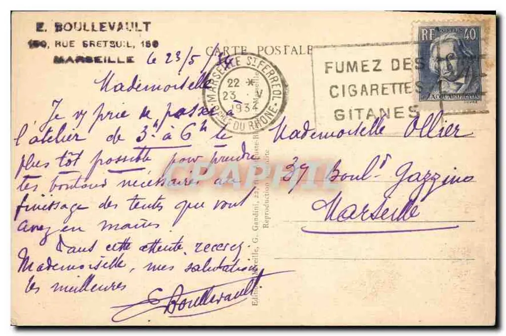 Marselha - A Catedral — Mireille, n° 174 - Verso