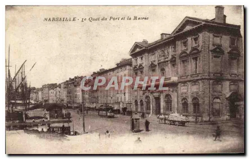 Marseille — Der Hafenkai und das Rathaus - Vorderseite