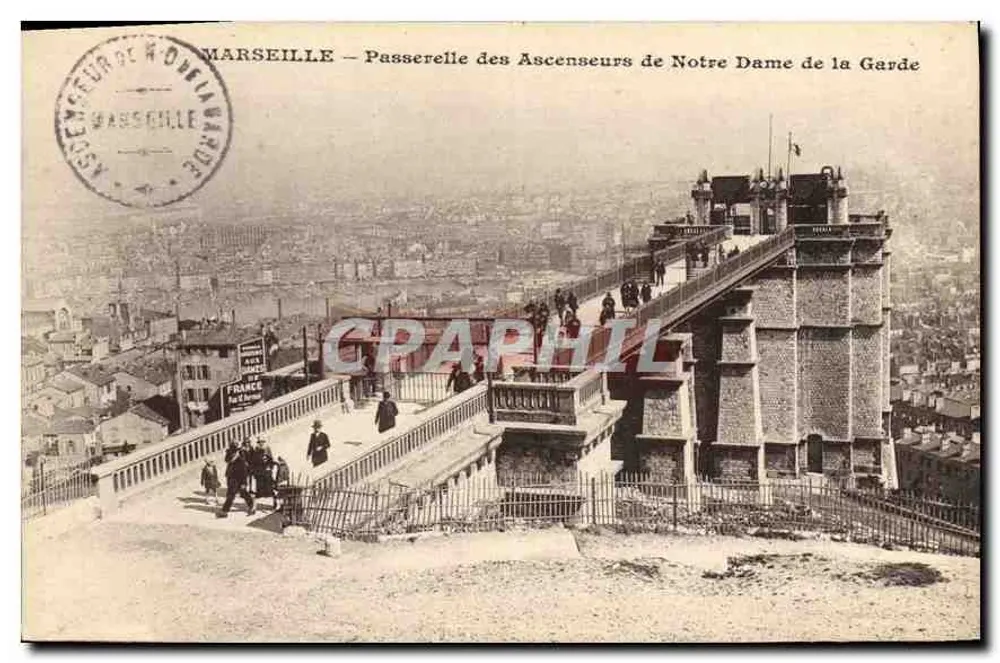 Marseille — Brücke der Aufzüge der Notre-Dame de la Garde - Vorderseite
