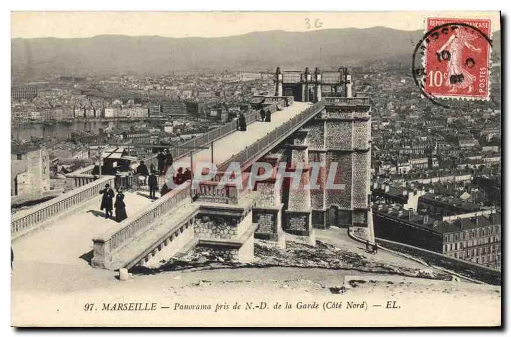 Marseille — Panorama vom N.-D. de la Garde (Nordseite) — EL. - Vorderseite