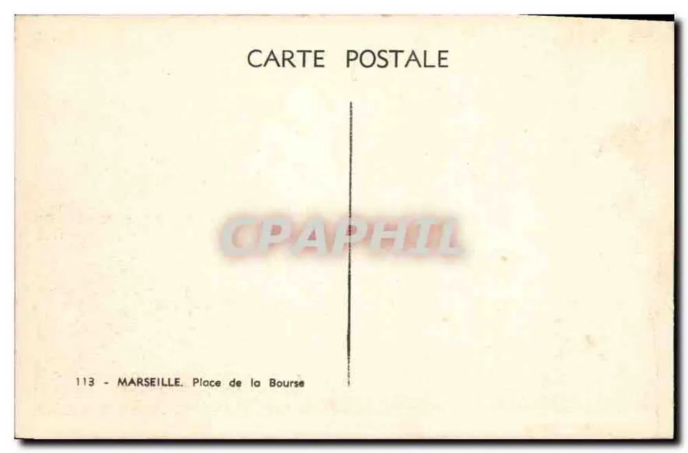 Marseille — Praça da Bolsa — editor não visível - Verso