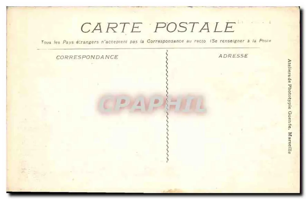 Marseille - Allgemeine Ansicht vom N.D. de la Garde — Verlag Ateliers de Phototypie Quente, n° 543 - Rückseite
