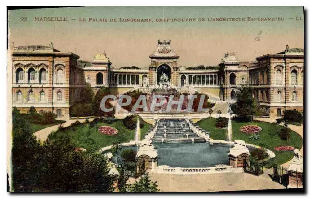 Marseille — Das Palais de Longchamp, Meisterwerk des Architekten Espérandieu — LL - Vorderseite