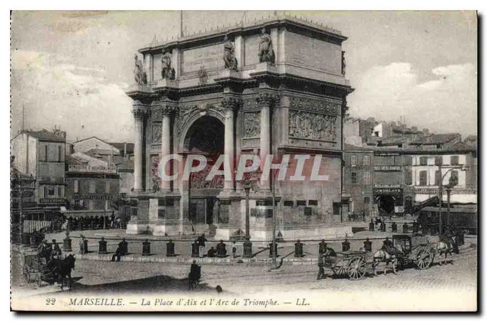 Marselha — A Place d'Aix e o Arco do Triunfo — LL. — n°22 - Frente