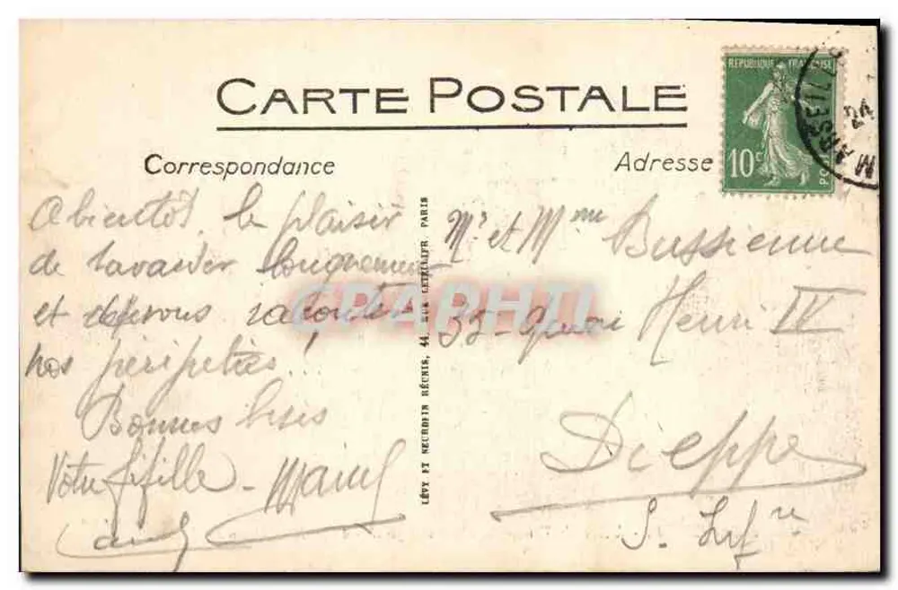 Marseille - Der Triumphbogen für die Glorie der Republik - Édit. Ascenseurs - Rückseite