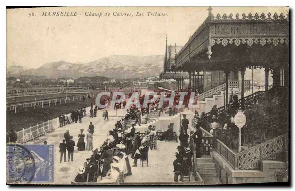 Marseille - Campo de Corridas, As Tribunas — série 56, editor Graphil - Frente
